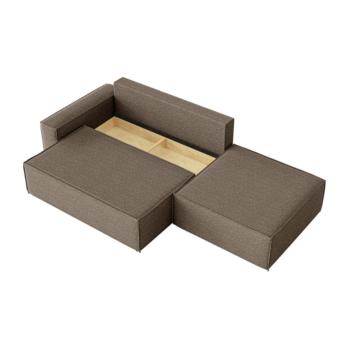 SCHLAFSOFA Lummo Si mit Schlaffunktion, Braun - Braun, Textil (263/70/100cm) - Fedve