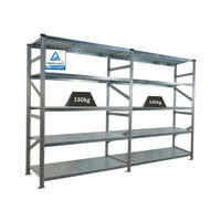 FACHBODENREGAL Proximo Stecksystem 200x300x70cm 5 Ebenen Fachlast 130 kg Beidseitig nutzbar Verzinkt - Silberfarben, Metall (300/200/70cm) - PROREGAL