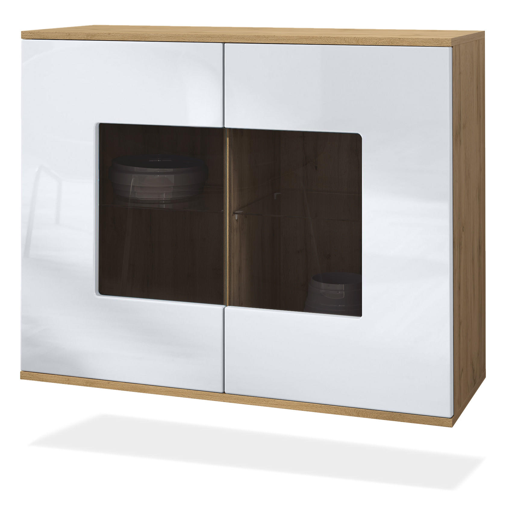 Vladon Kommode Weiß Hochglanz 92.5x73.5x35 cm