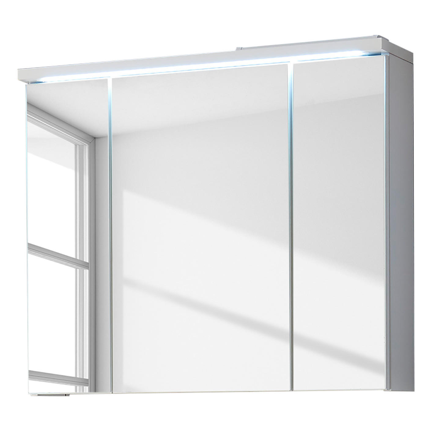 SPIEGELSCHRANK - inkl. Beleuchtung - Weiß, Holzwerkstoff (80/69/20cm) - home24