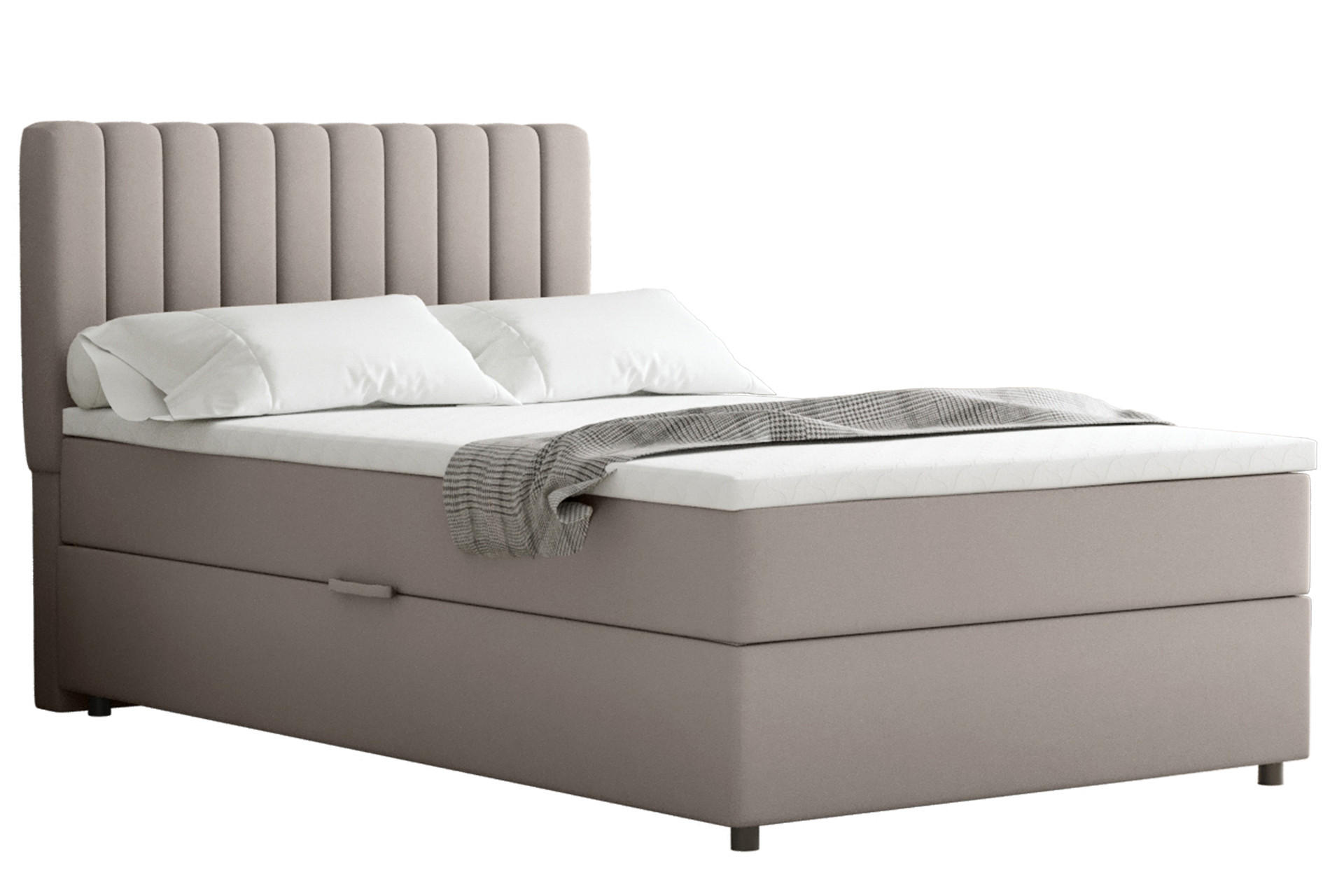 BOXBETT Everest 120 x 200 cm Einzelbett mit hochwertiger Bonell-Matratze und Topper - Cappuccino, Holz (120/200cm) - Panda Möbel