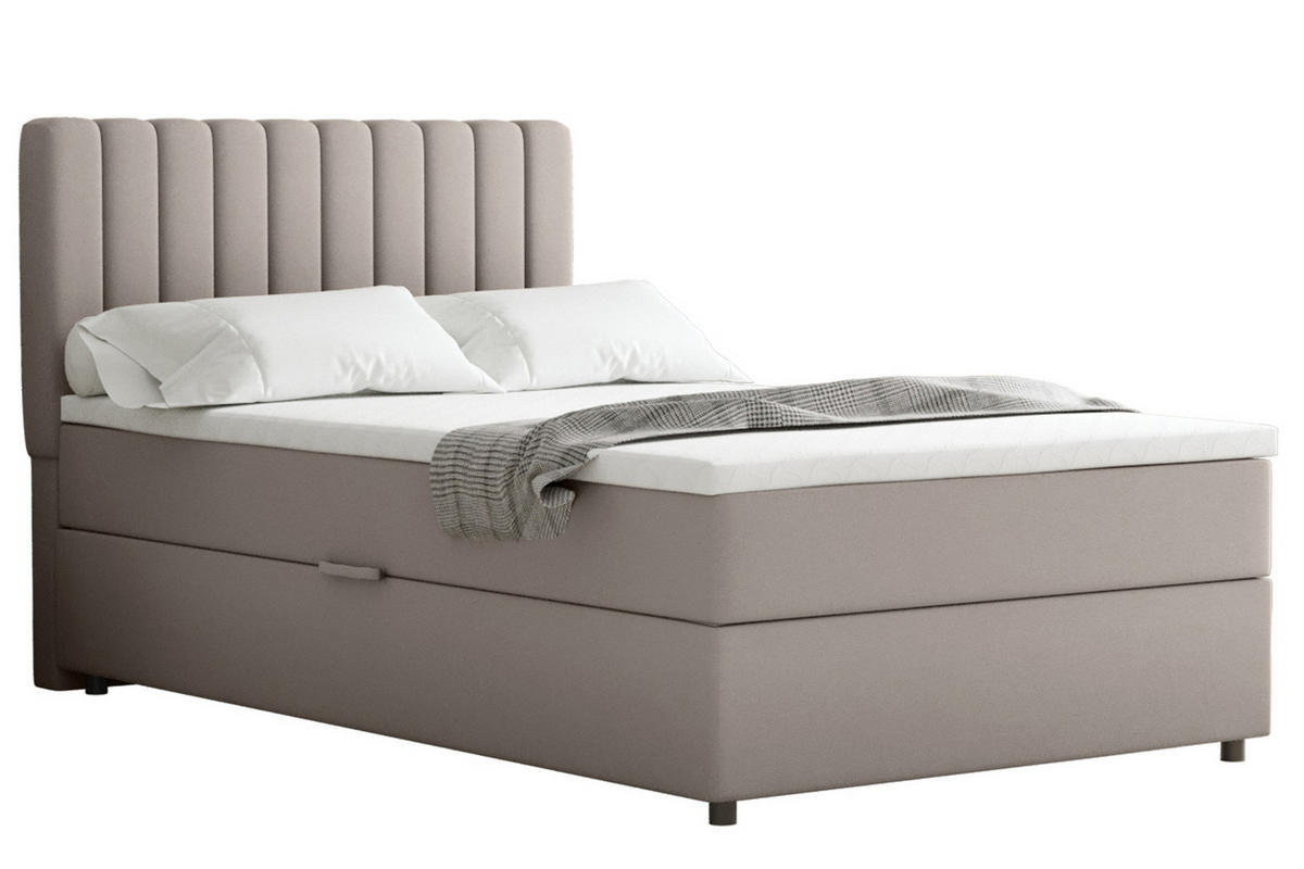 BOXBETT Everest 120 x 200 cm Einzelbett mit hochwertiger Bonell-Matratze und Topper - Cappuccino, Holz (120/200cm) - Panda Möbel