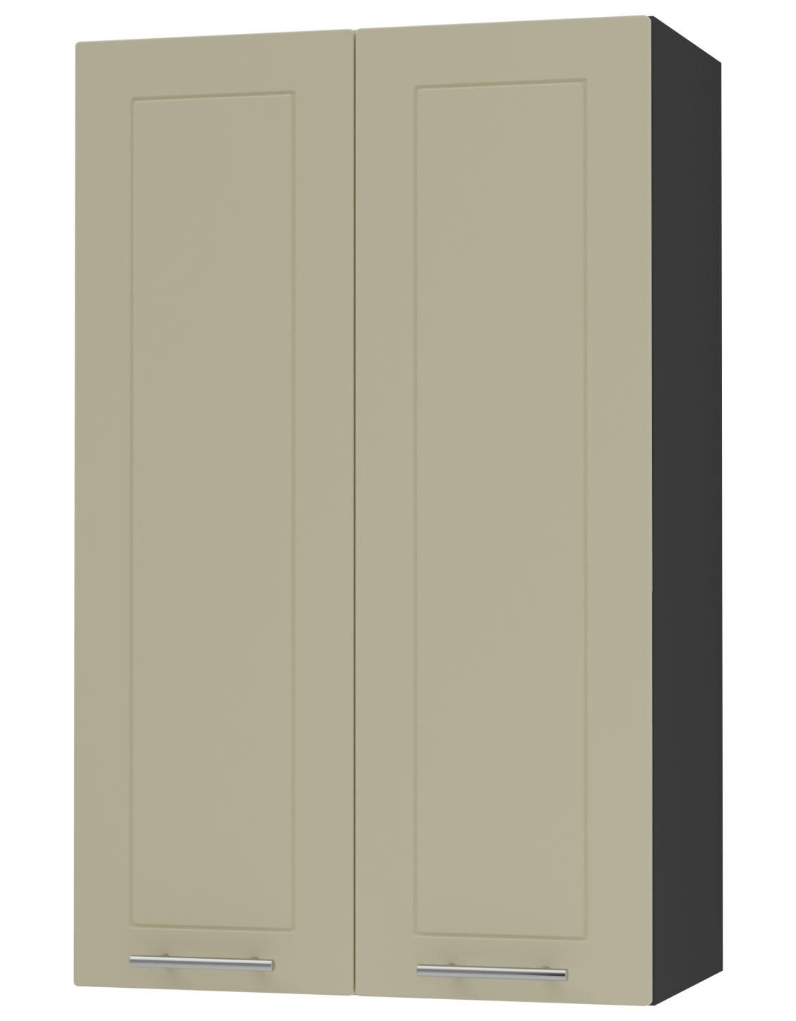 KÜCHENHÄNGESCHRANK Kvantum W4/60 Vanille Matt / Schwarz Matt 60 / 32,5 / 96cm - Creme/Schwarz, Holz/Holzwerkstoff (60/96/32.5cm) - Feldmann-Wohnen