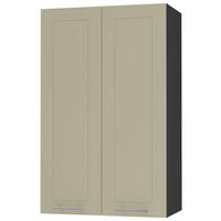 KÜCHENHÄNGESCHRANK Kvantum W4/60 Vanille Matt / Schwarz Matt 60 / 32,5 / 96cm - Creme/Schwarz, Holz/Holzwerkstoff (60/96/32.5cm) - Feldmann-Wohnen