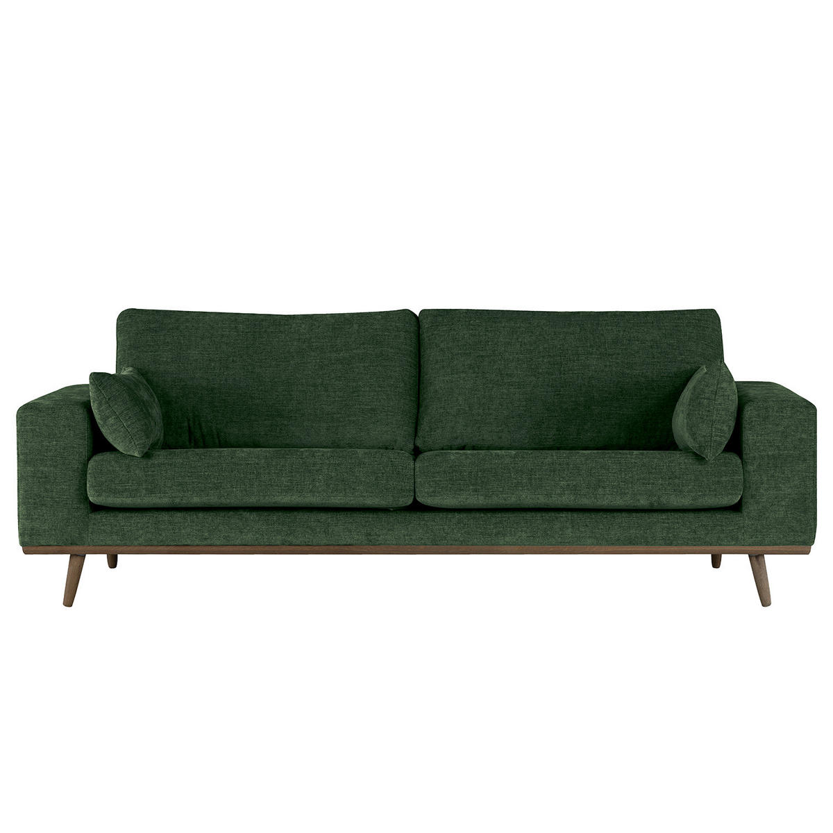 2-SITZER SOFA - Dunkelgrün/Eichefarben, Eichenholz/Textil (197/81/88cm) - home24