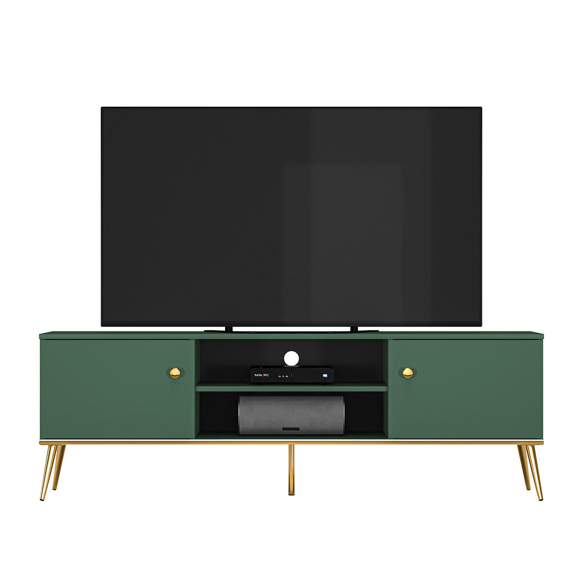 TV-MÖBEL Thalia Grün - Grün, Holzwerkstoff (160/53/40cm) - Petits-meubles