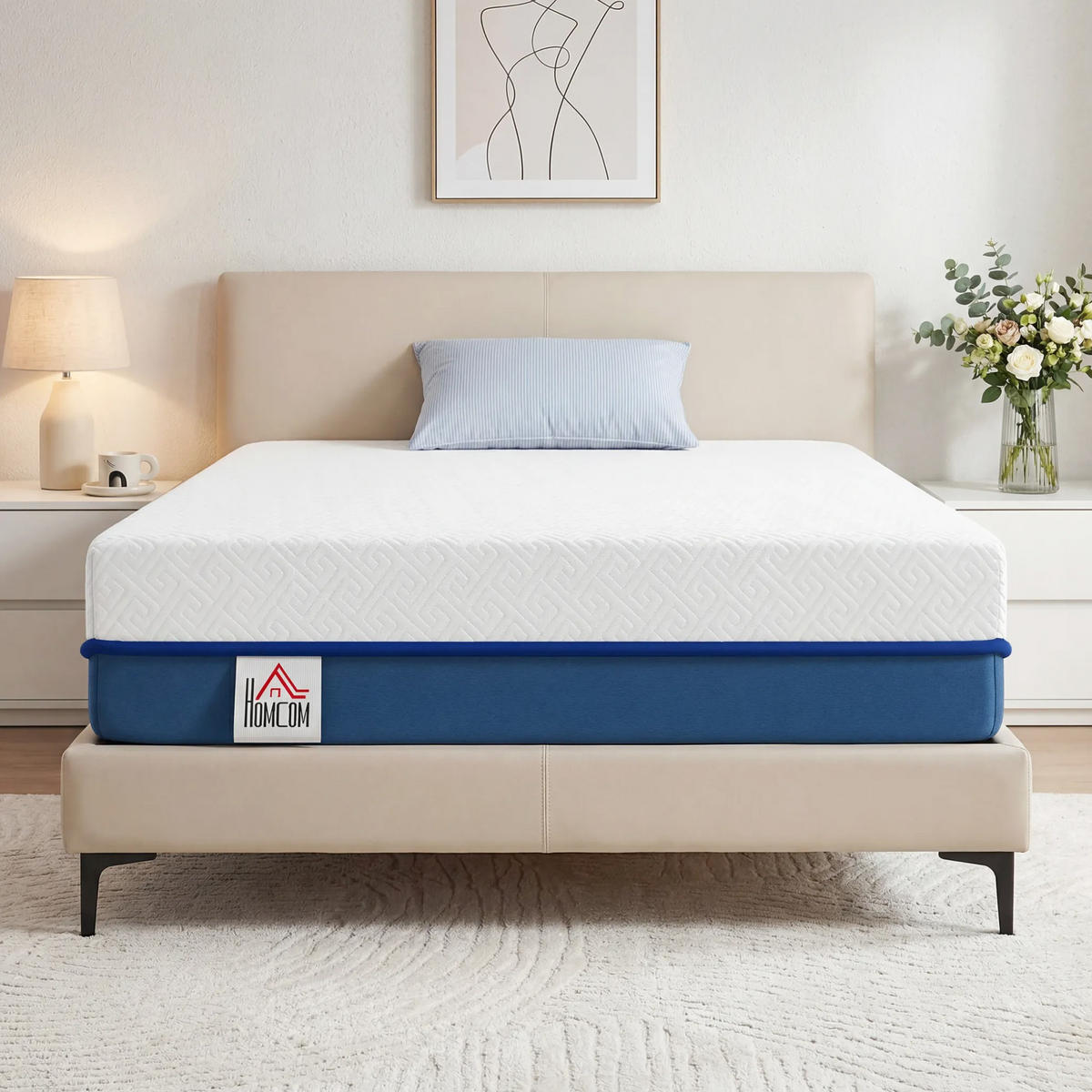 MATRATZE 90/190 cm DE-18533 mit Grüner-Tee-Infusion - Weiß, Textil (90/190cm) - ComfortXL