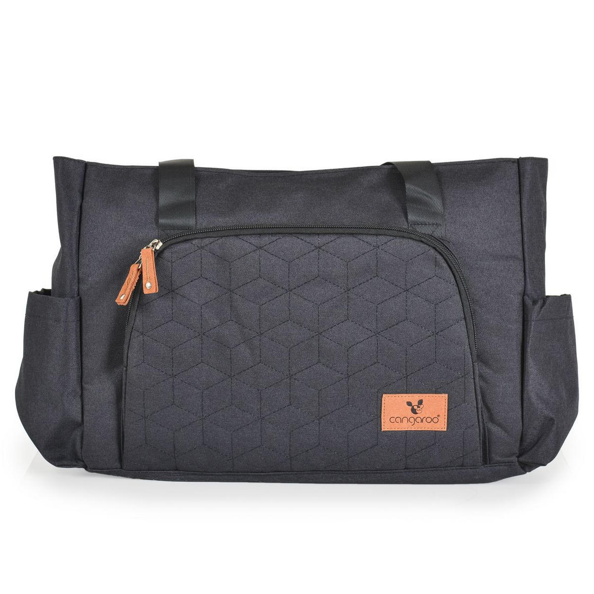 WICKELTASCHE Keily schwarz Wickelunterlage, Vordertasche, Seitentaschen, Kinderwagenclips - Schwarz, Textil (13/29/44cm) - Cangaroo