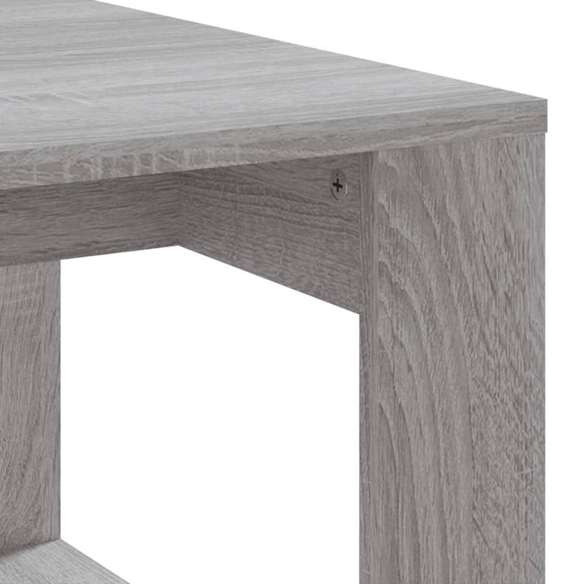 COUCHTISCH 102/50/35 cm aus Holzwerkstoff Grau Sonoma - Silbereichenfarben, Holz (50/102/35cm) - vidaXL