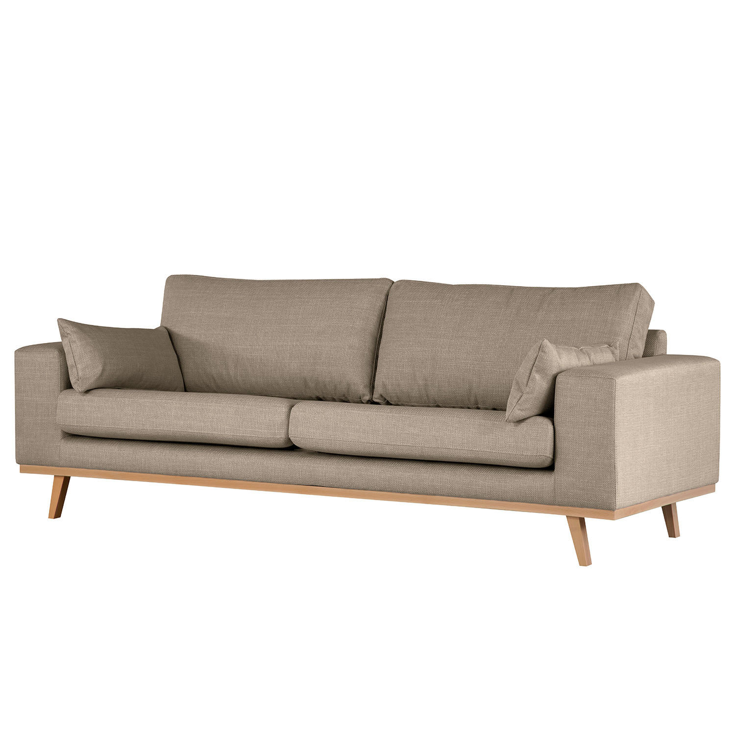 2-SITZER SOFA - Taupe/Buchefarben, Textil (197/81/88cm) - home24