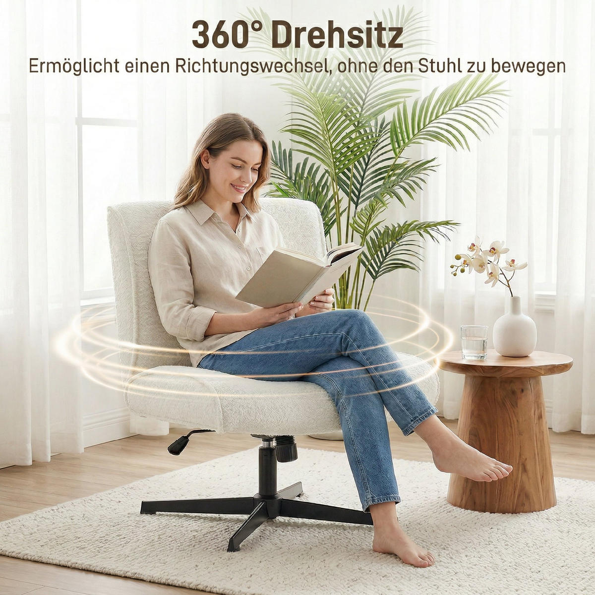 SESSEL Polyester Cremeweiß - Creme/Schwarz, Textil/Metall (63/90/75cm) - HOMCOM