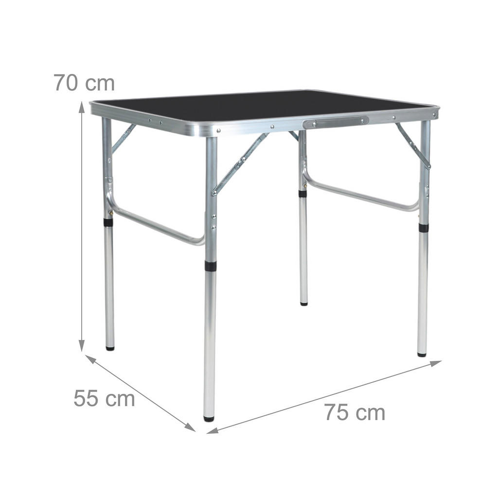 Thumbnail - Relaxdays Campingtisch, Schwarz, Metall, 75x70x55 cm, Gartenmöbel, Gartentische, Klapptische Garten