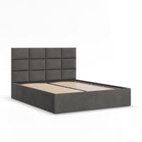 POLSTERBETT MIT KOPFTEIL 180x200 ohne Bettkasten YORK, Grau - Graphitfarben, Textil (180/200cm) - Mebligo