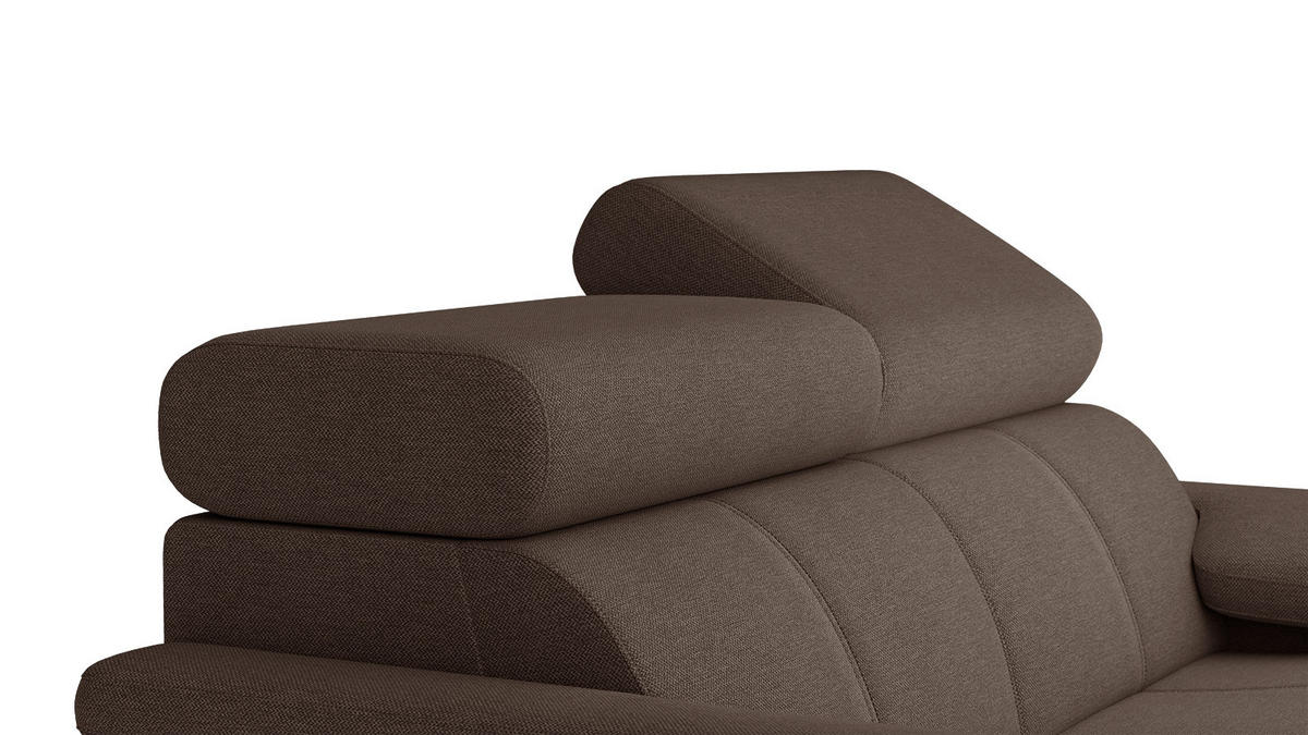 SOFA TAUNUS 2-Sitzer, braun - Schwarz/Braun, Holzwerkstoff/Textil (141/80/102cm) - Courtois Laville
