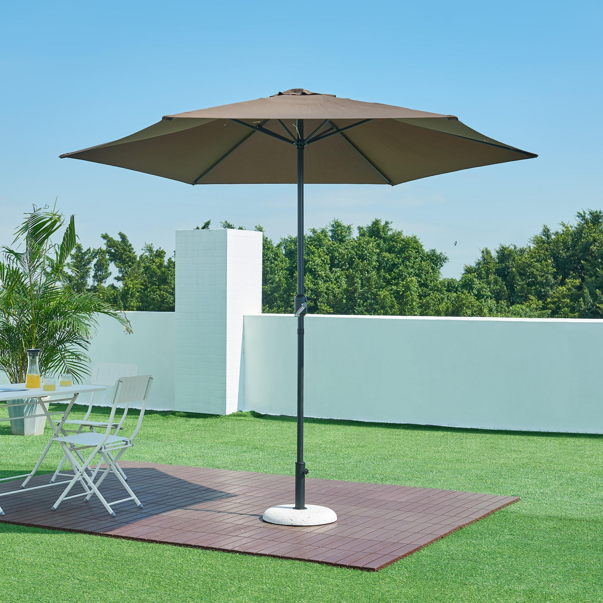 SONNENSCHIRMSTÄNDER Bitritto - Weiß, Stein (45/45cm) - casa.pro