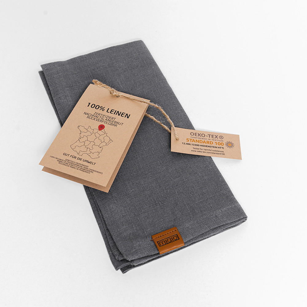 STOFFSERVIETTEN aus Leinen 6er-Set - Anthrazit, Textil (45/23cm) - Miqio Design