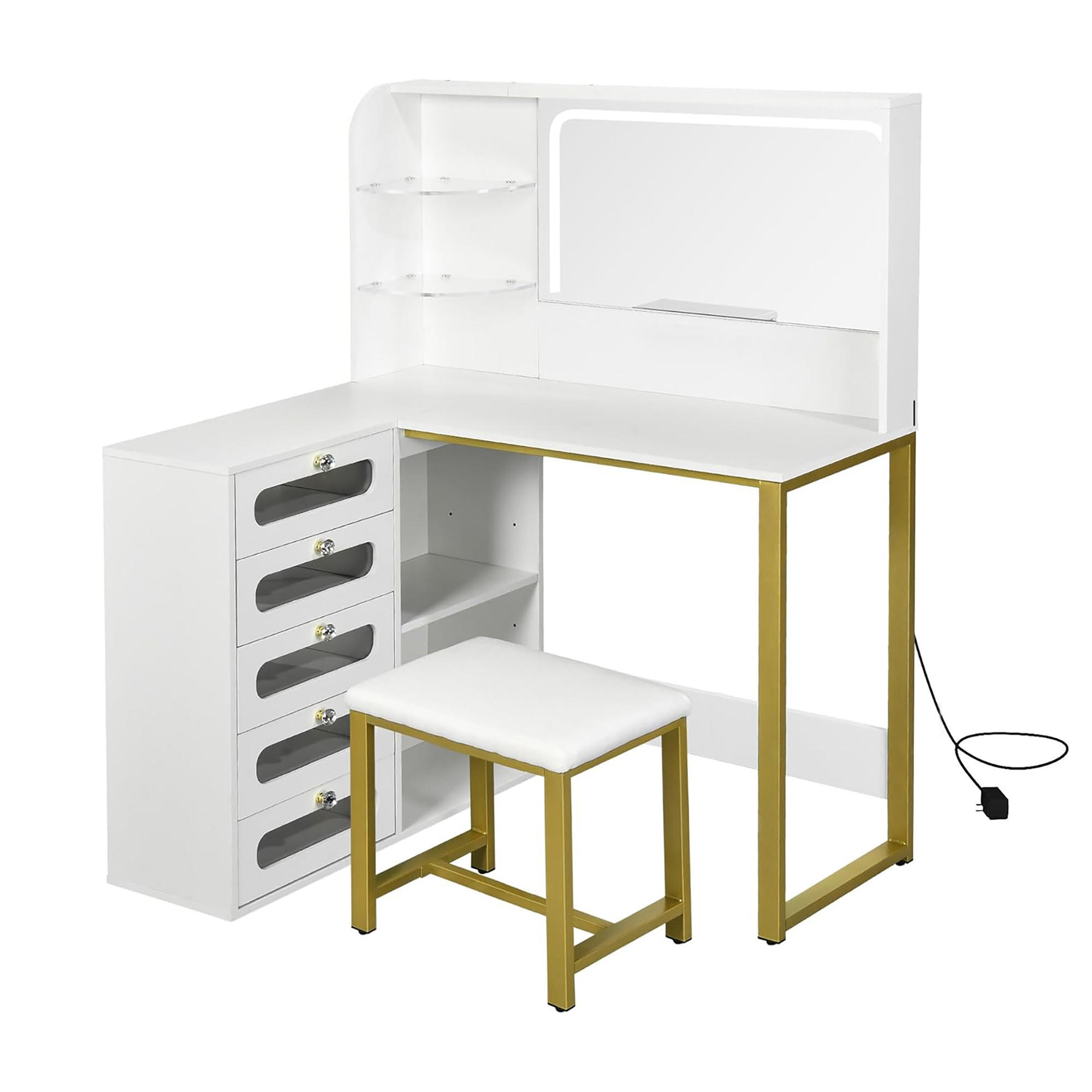 Parafta Home Schminktisch Weiß 80x135x120 cm