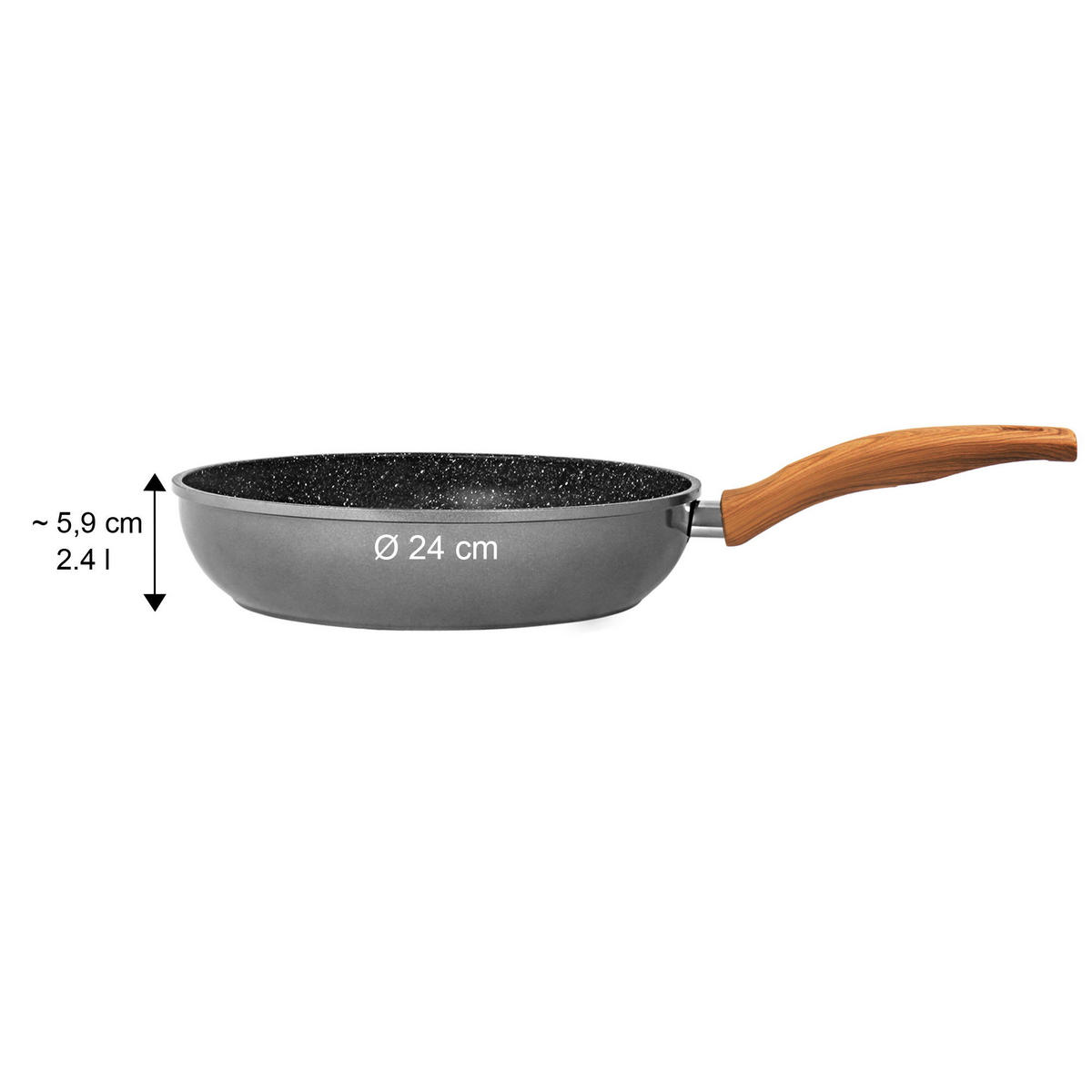 SCHMORPFANNE - Braun/Grau, Metall (24cm) - Stoneline