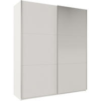 SCHWEBETÜRENSCHRANK Rossa mit 2 Türen und Spiegel, 200 cm, Weiß - Weiß, Holzwerkstoff (200/244/65cm) - Beautysofa