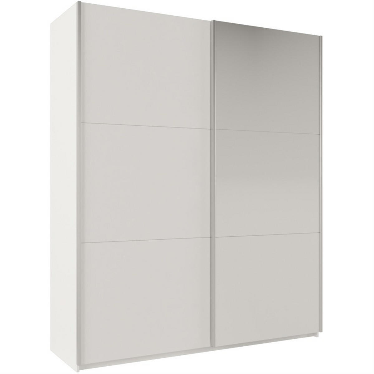 SCHWEBETÜRENSCHRANK Rossa mit 2 Türen und Spiegel, 200 cm, Weiß - Weiß, Holzwerkstoff (200/244/65cm) - Beautysofa