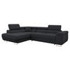 ECKSOFA Torezio Cord, Seite: Links - Schwarz, Holz/Textil (274/203cm) - MIRJAN24