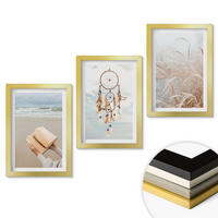 WANDBILDER 3er Set - 20x30 cm Goldrahmen - Friedliche sommerliche Boho-Landschaften - Goldfarben, Kunststoff (20/30cm) - ArtPrintCave