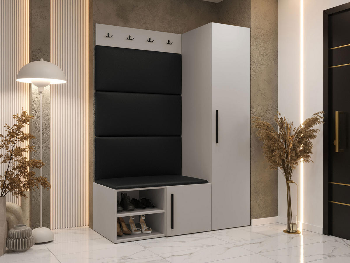 GARDEROBEN-SET Medi II - Kaschmir/Schwarz, Holzwerkstoff/Kunststoff (40/191/50cm) - MIRJAN24