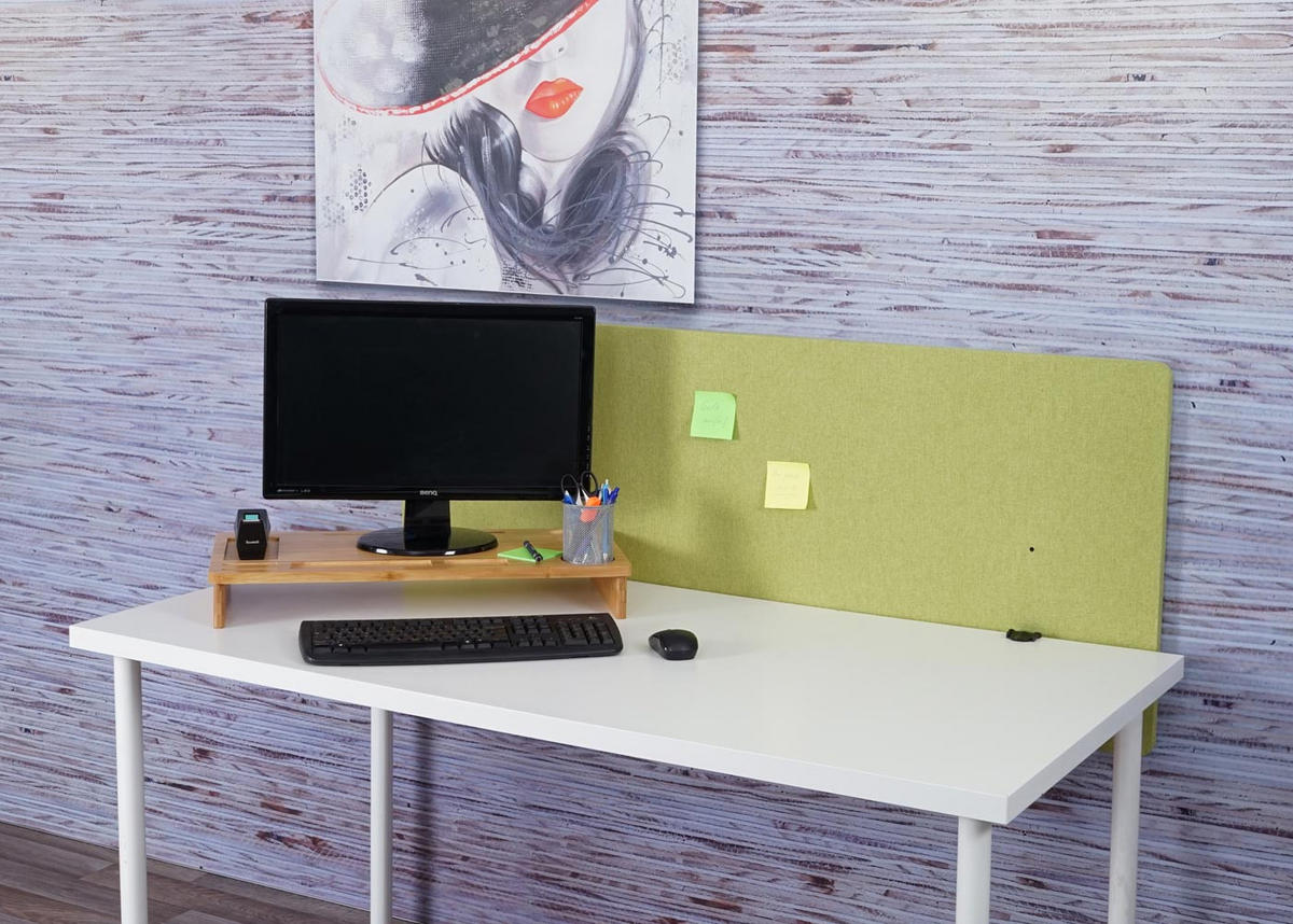 AKUSTIK-TISCHTRENNWAND Hellgrün - Hellgrün, Textil (160/60/2cm) - MCW