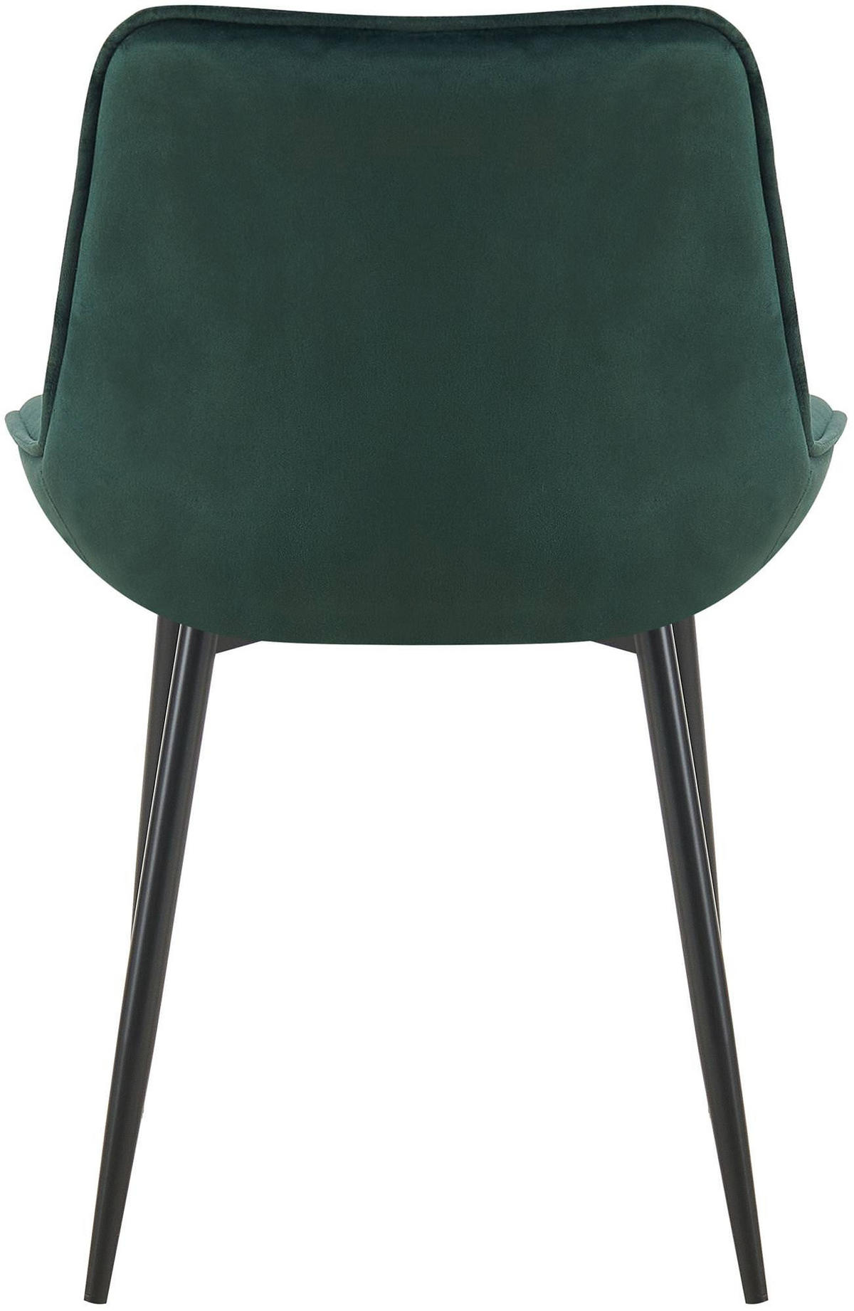 STUHL 2er Set Samt grün - Schwarz/Grün, Textil/Metall (52/84/59cm) - CLP
