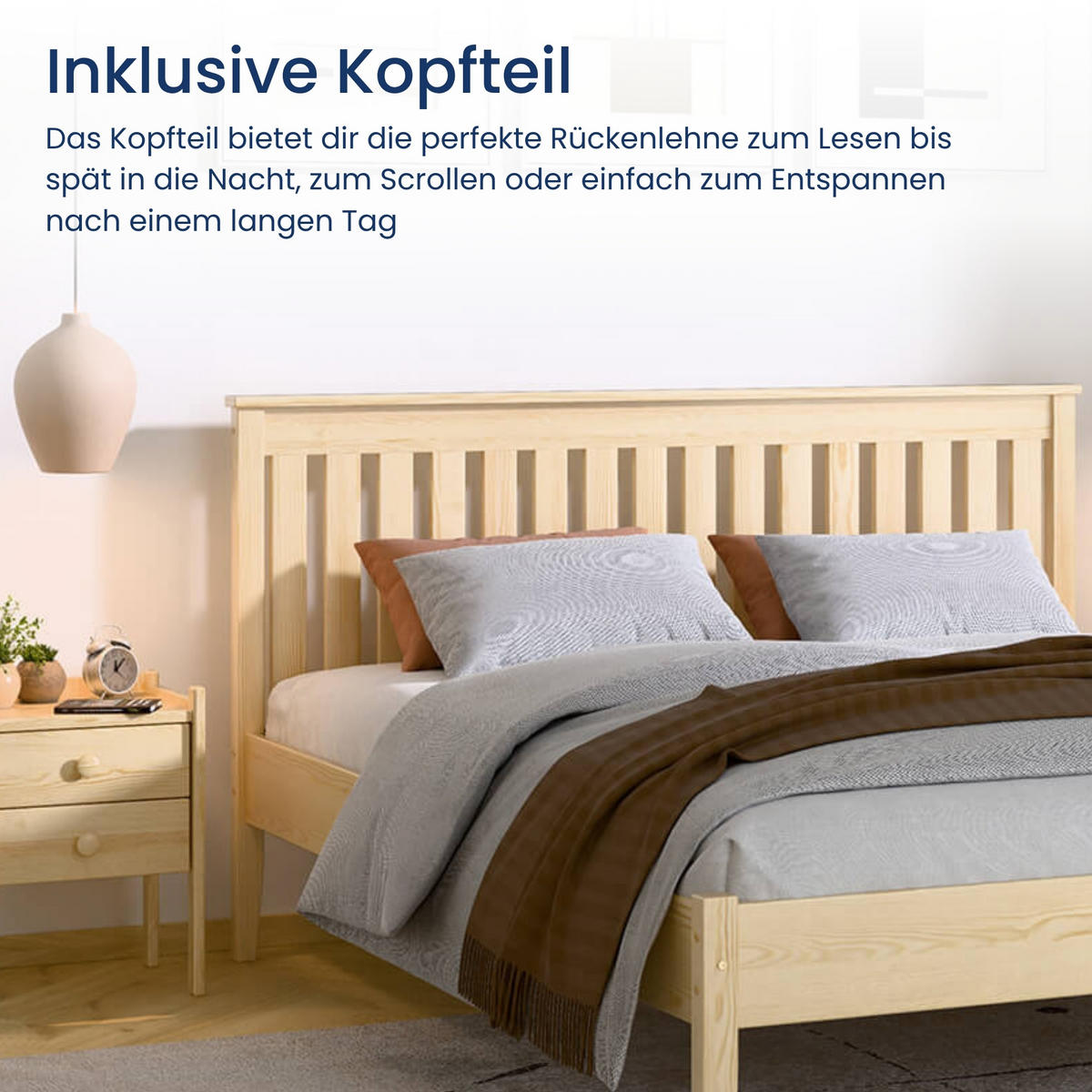 HOLZBETT 120x200 cm in Kiefer - Naturfarben, Holz (120/200cm) - Home Collective