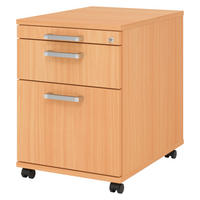ROLLCONTAINER - mit Hängeregistratur 58/42,8/59 cm in Buchefarben Chromgriff (Metall) - Buchefarben, Holzwerkstoff (42.8/59/58cm) - bümö