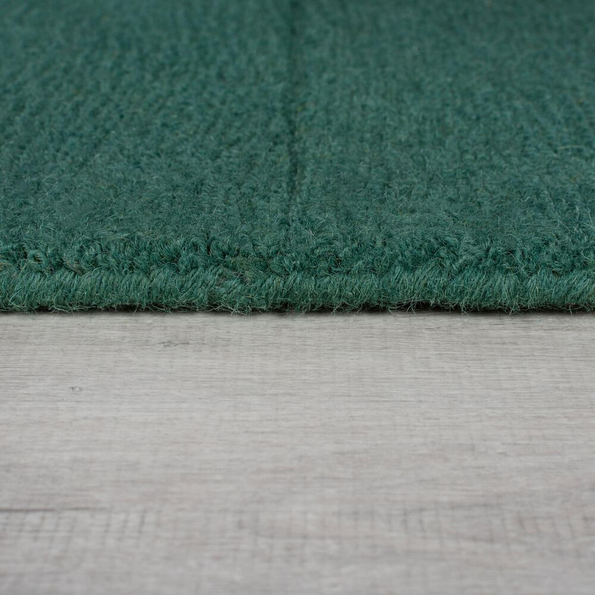 WOLLTEPPICH Karo-Design, handgeschnitzt SID, Grün 200x290 cm - Grün, Textil (200/290cm) - KADIMA DESIGN