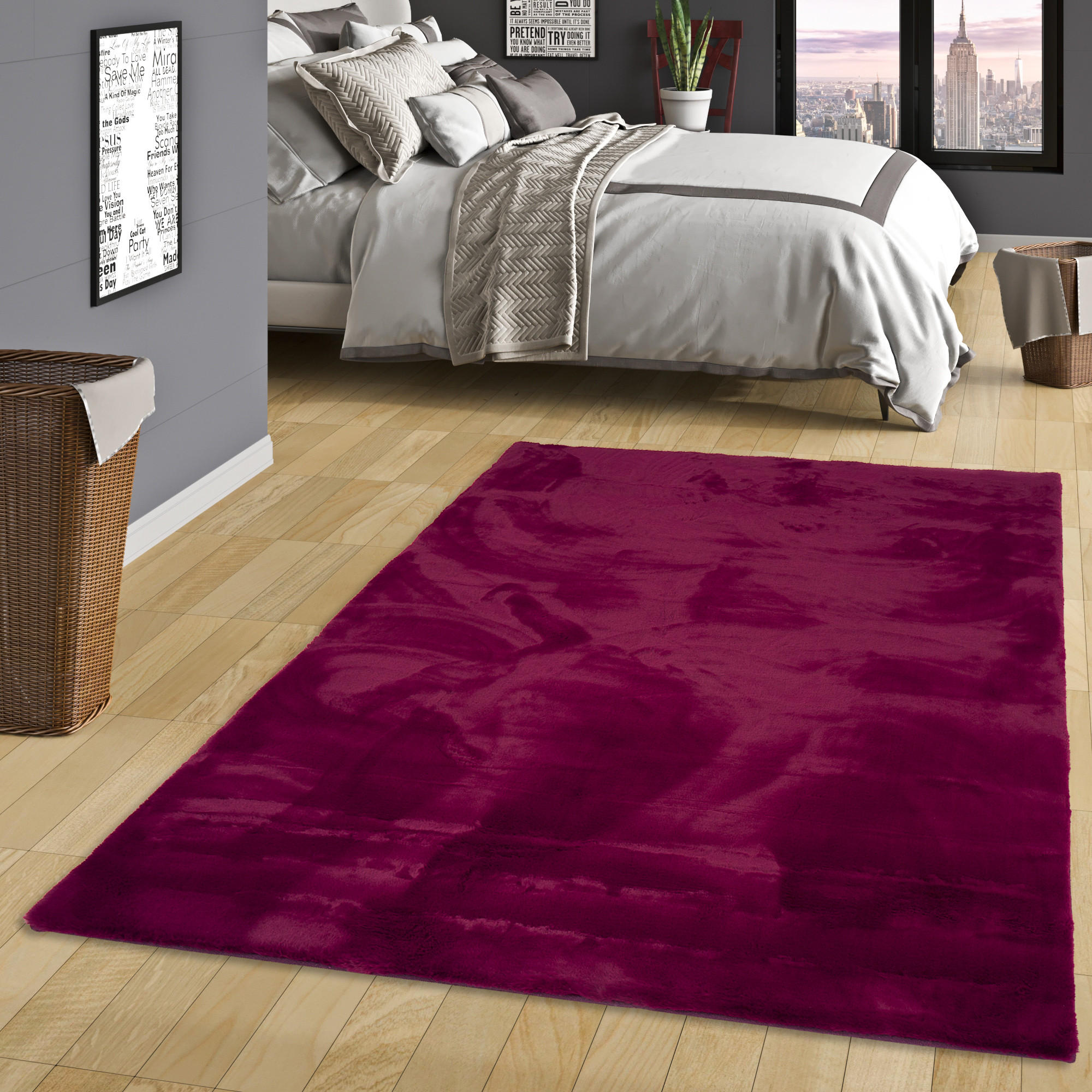 FELLTEPPICH LUXUS SUPER SOFT PLUSH - Brombeere, Textil (120/170cm) - Pergamon