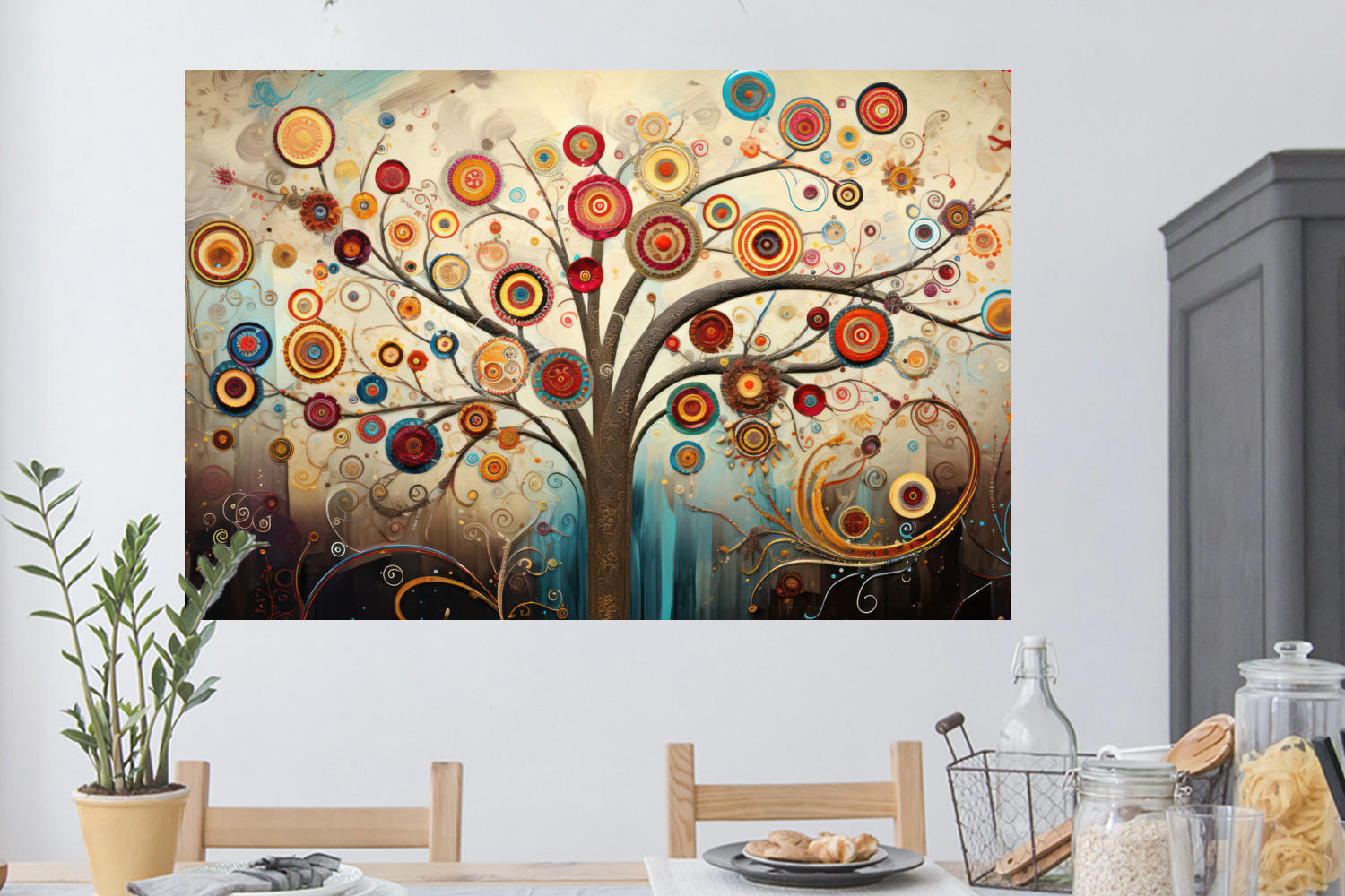 WANDTATTOO Baum - Baum des Lebens - Farbe 120x80 cm - Braun, Kunststoff (120/80/0.1cm) - MuchoWow
