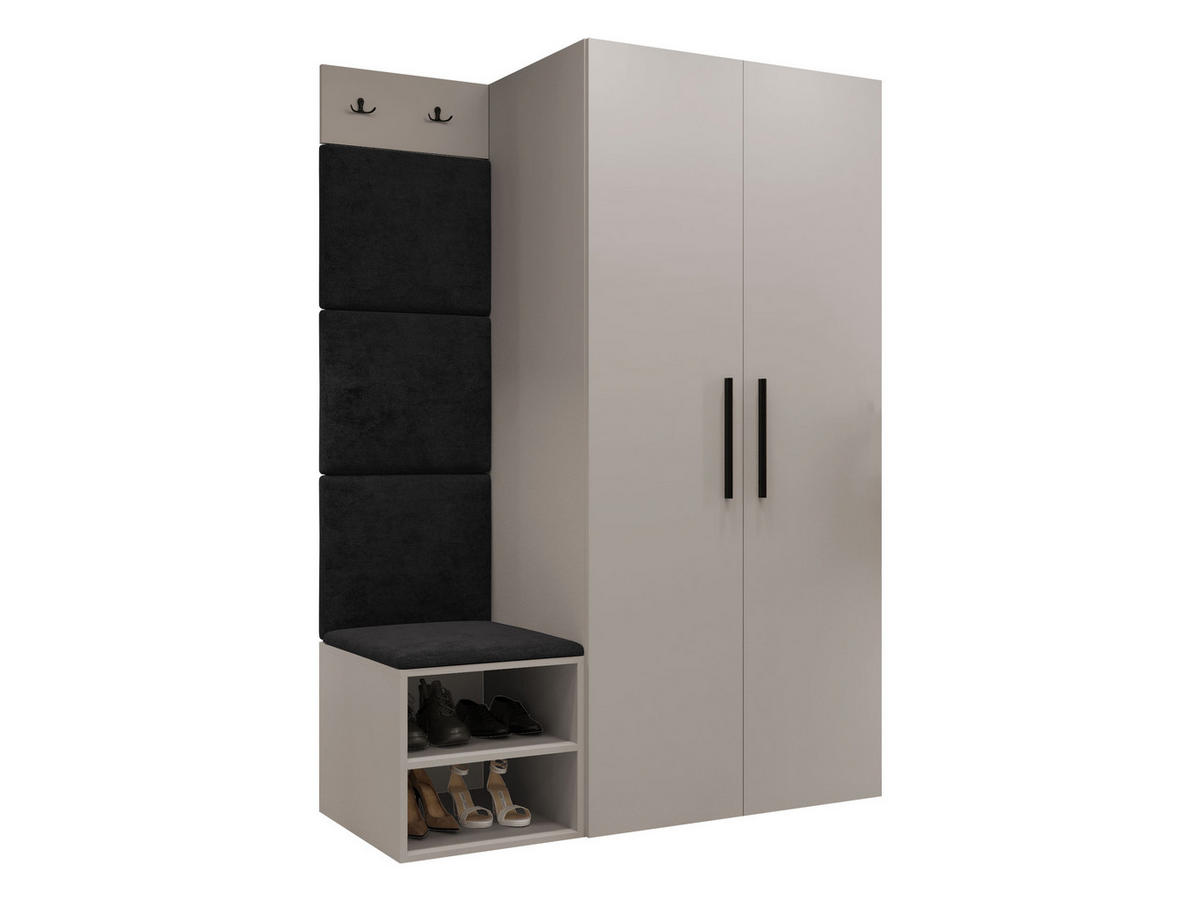 GARDEROBEN-SET Medi IV - Kaschmir/Anthrazit, Holzwerkstoff/Kunststoff (80/191/50cm) - MIRJAN24