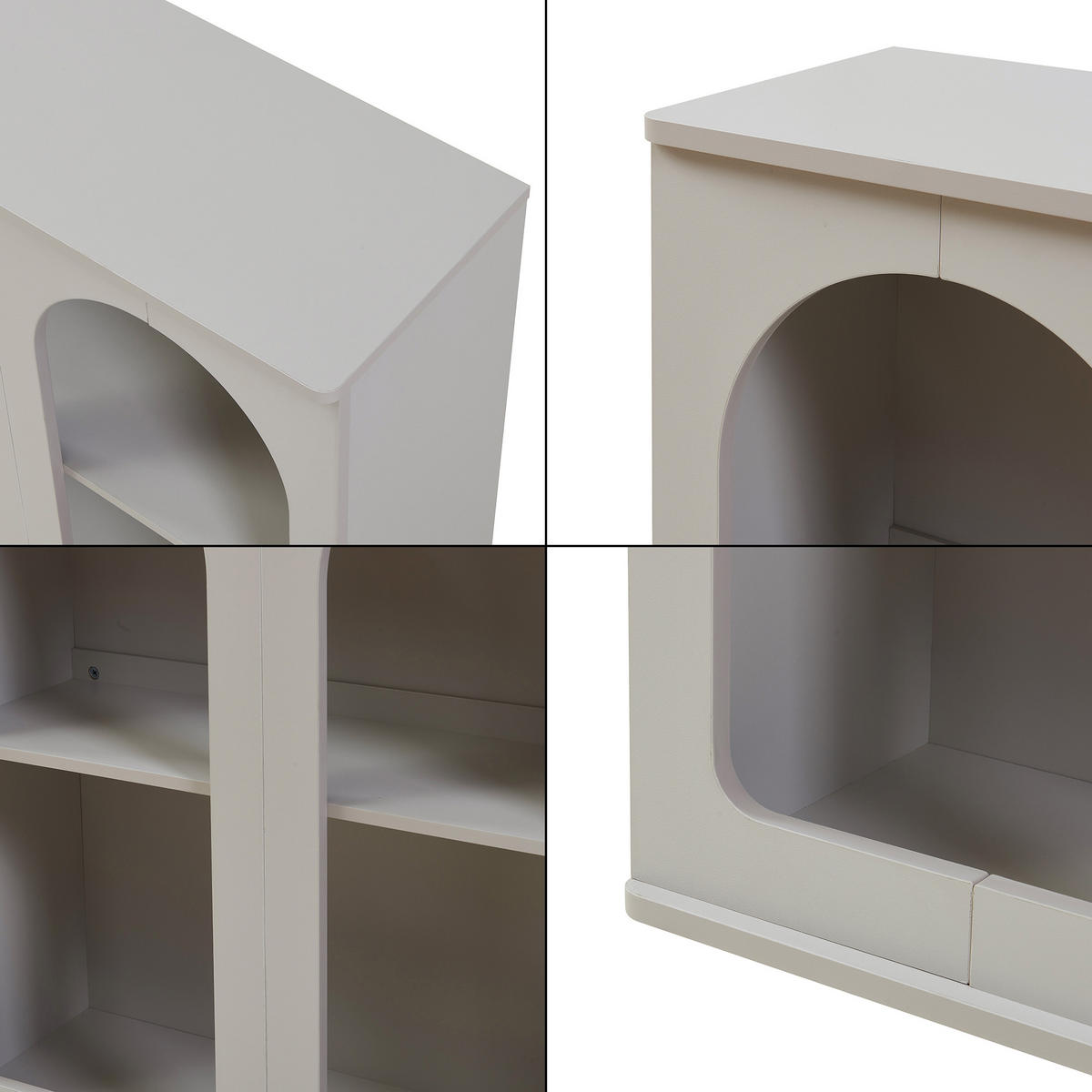 PŘÍSTĚNNÝ STOLEK Trorhun - šedá, kompozitní dřevo (30/80/80cm) - [en.casa]