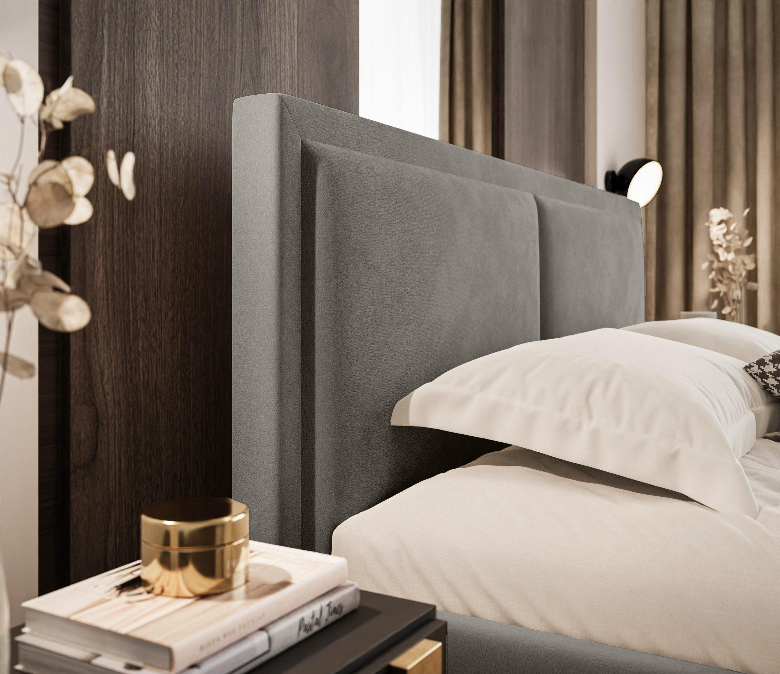 POLSTERBETT aus Polyester Osterne II 140x200 cm, Dunkelgrau - Dunkelgrau, Textil (140/200cm) - Fedve