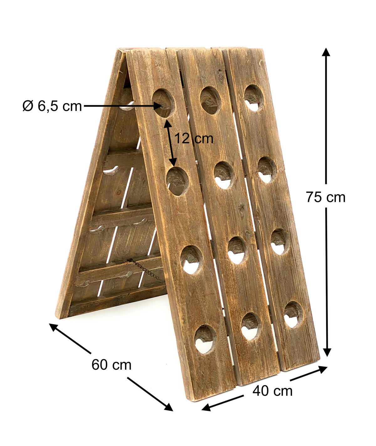 WEINREGAL Rüttelbrett für 24 Flaschen Holz 96171 - Rot, Holz (60/75/40cm) - DanDiBo
