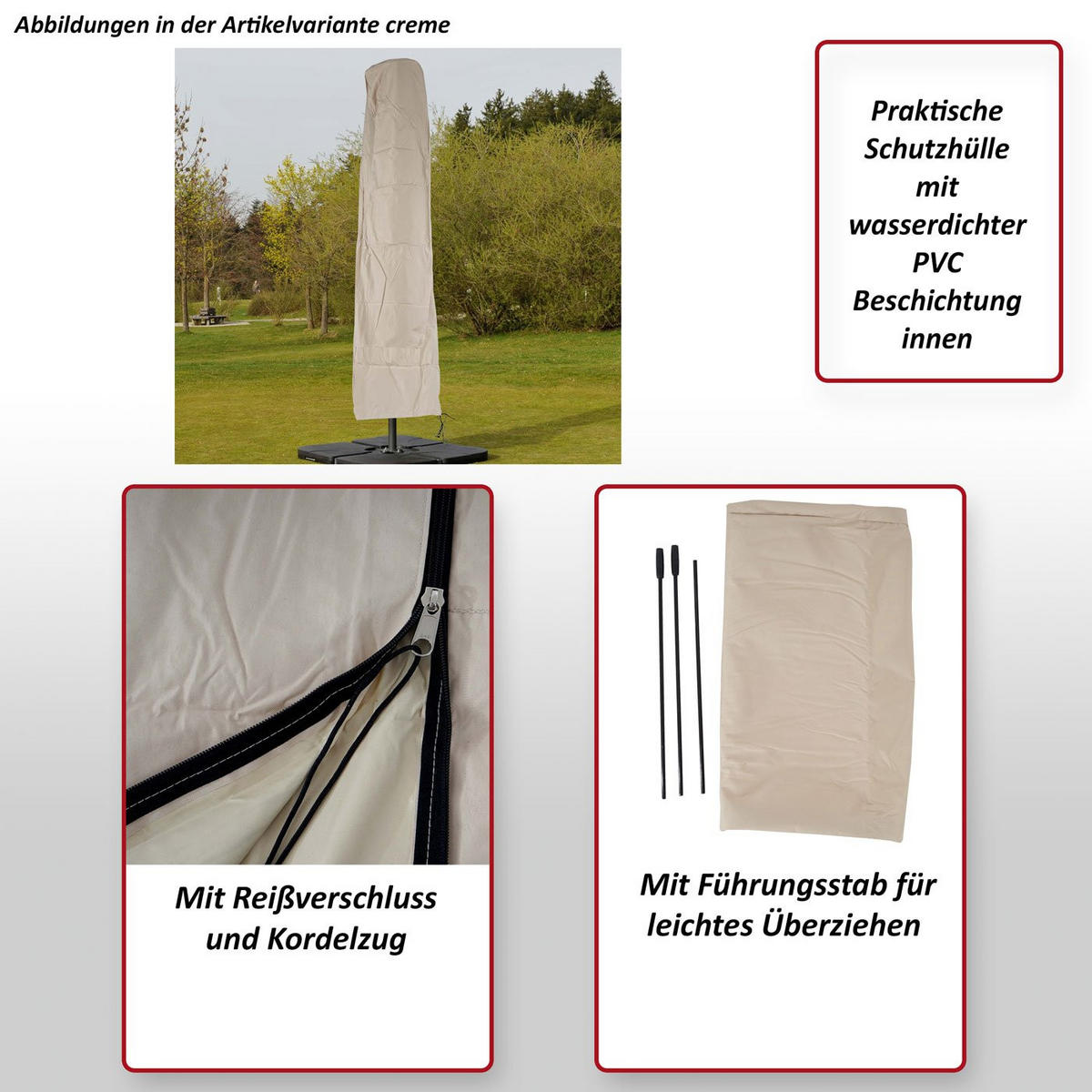 SCHUTZHÜLLE MCW FÜR AMPELSCHIRM BIS 43M Grün - Grün, Textil (60/240/60cm) - MCW