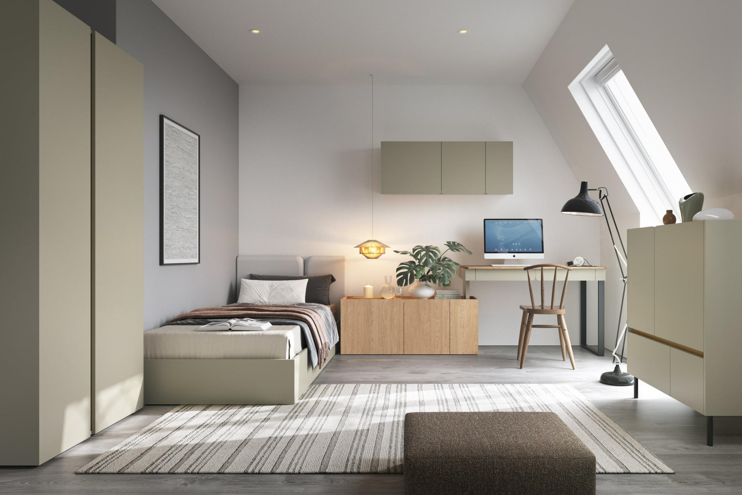 Thumbnail - Deine Möbel 24 Jugendbett, Eukalyptusholz, Alteiche, Holzwerkstoff, 120x200 cm, Kinder- & Jugendzimmer, Jugendmöbel, Jug...