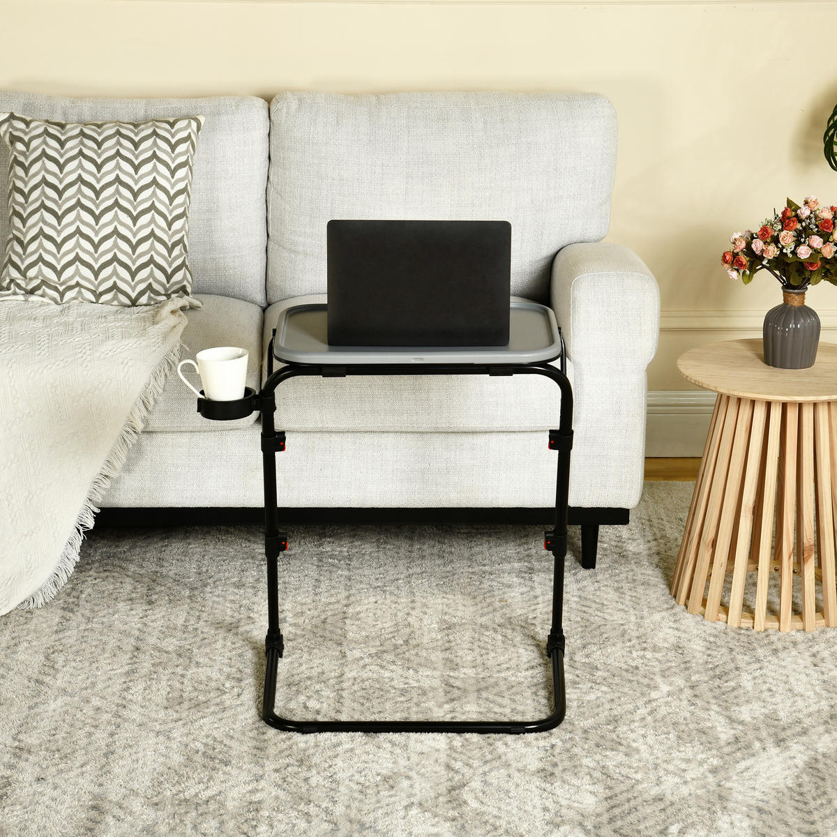 SCHREIBTISCH in Polypropylen - Grau, Kunststoff (53.5/37/70.5cm) - Meubles Cosy