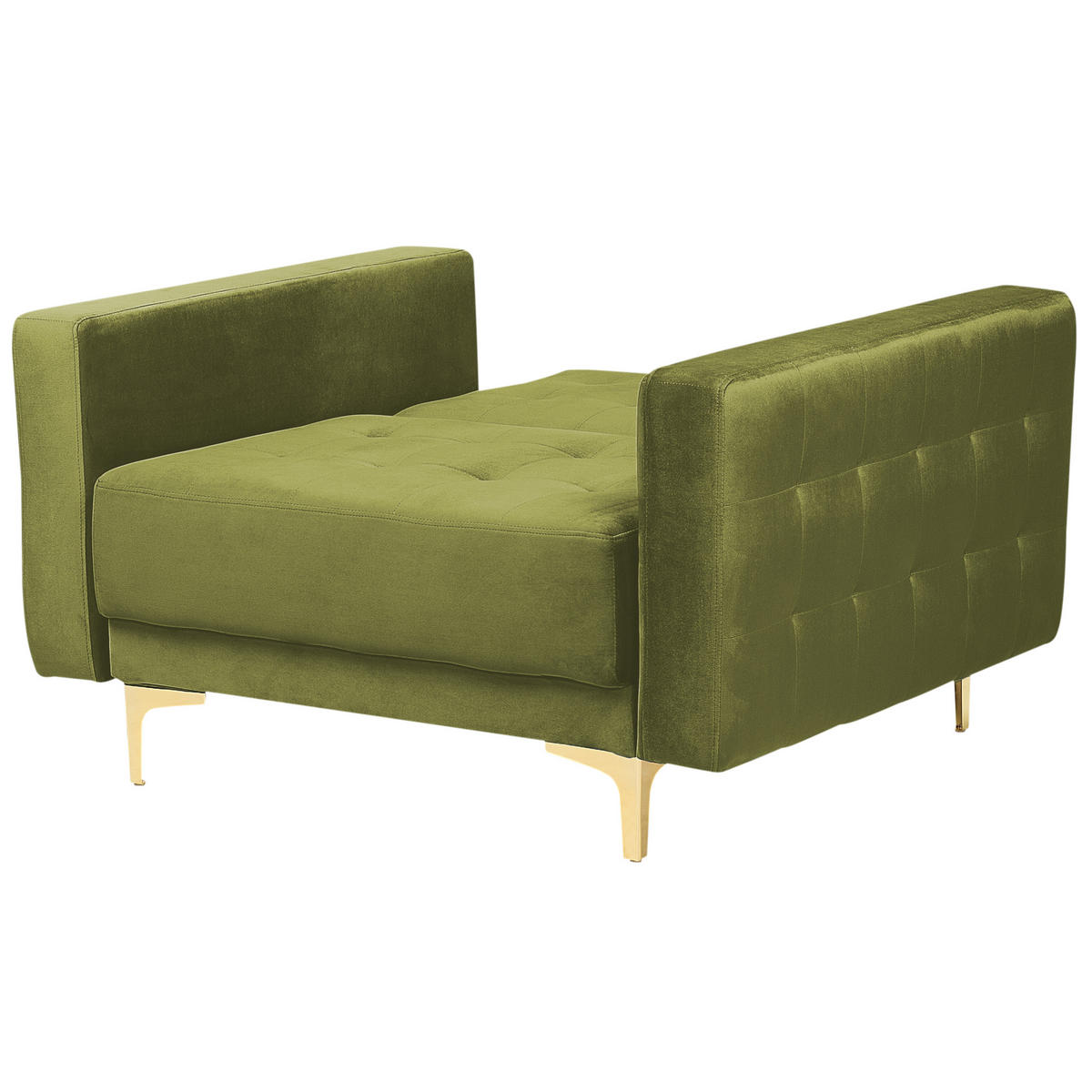 SESSEL Samtstoff grün Aberdeen - Goldfarben/Grün, Textil (106/83/88cm) - Beliani