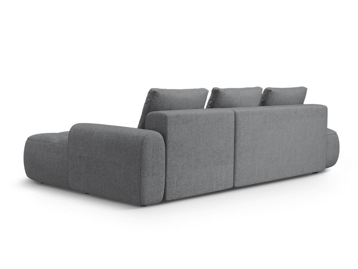 AUSKLAPPBARES-ECKSOFA rechts mit Container Linz aus strukturiertem Stoff grau 3 Sitzplätze - Grau, Textil (142/275cm) - Cosmopolitan Design