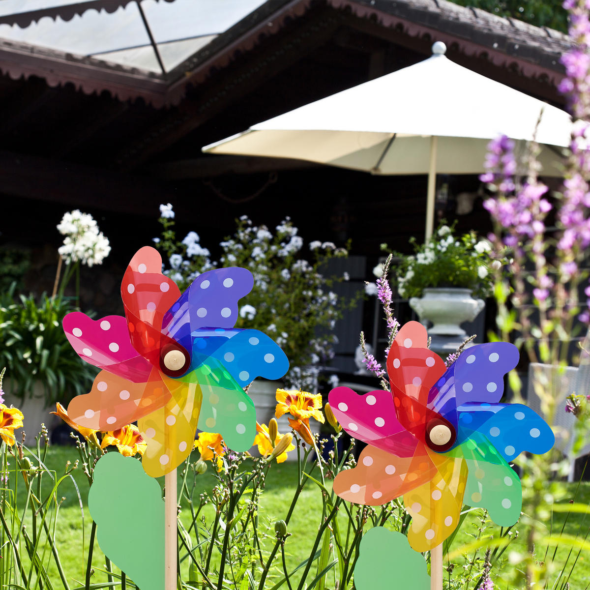 WINDRAD - Multicolor, Holz/Kunststoff (18/38.5/9cm) - Relaxdays