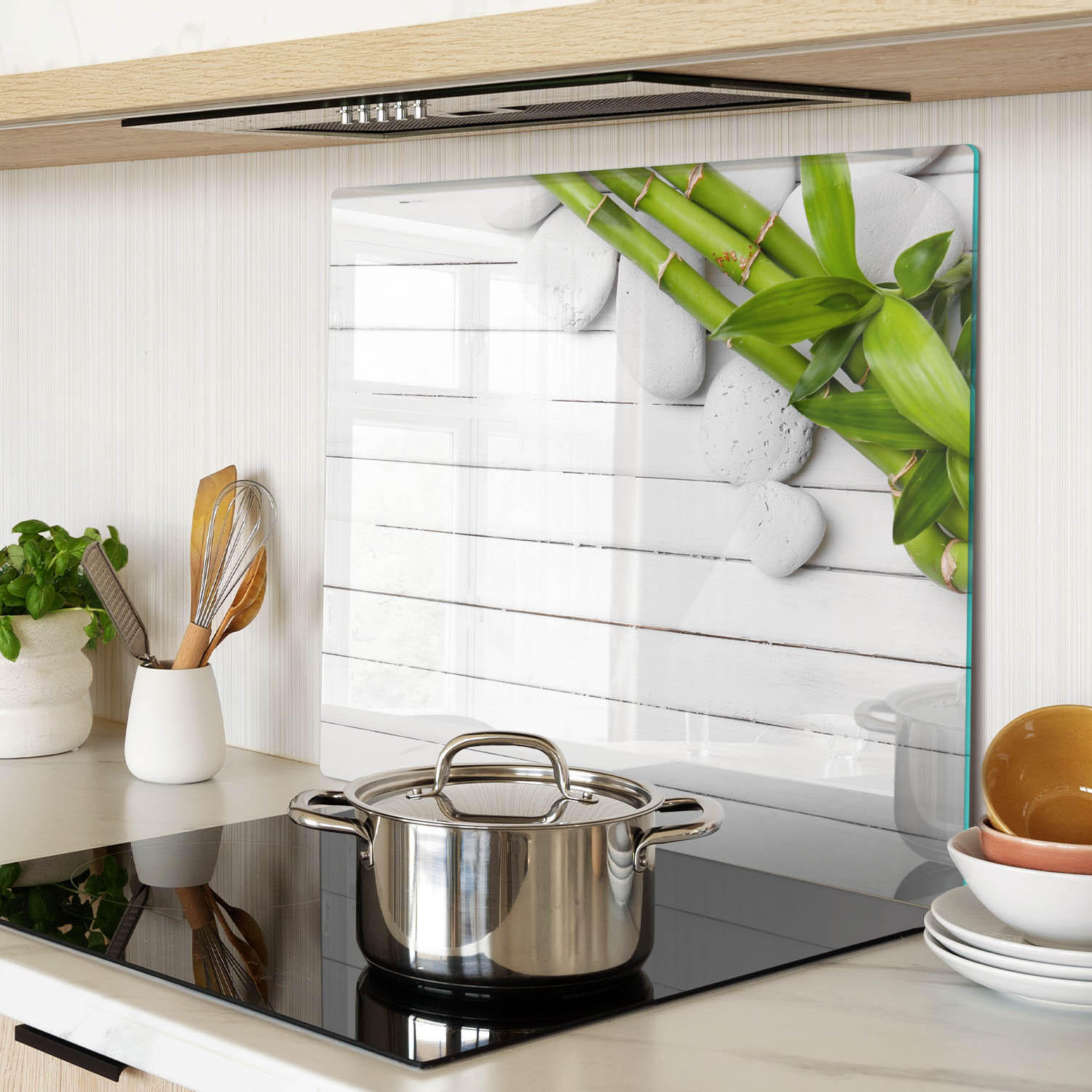GLASPLATTE 60x52 cm Bambus - Grün, Glas (60/0.4/52cm) - TULUP