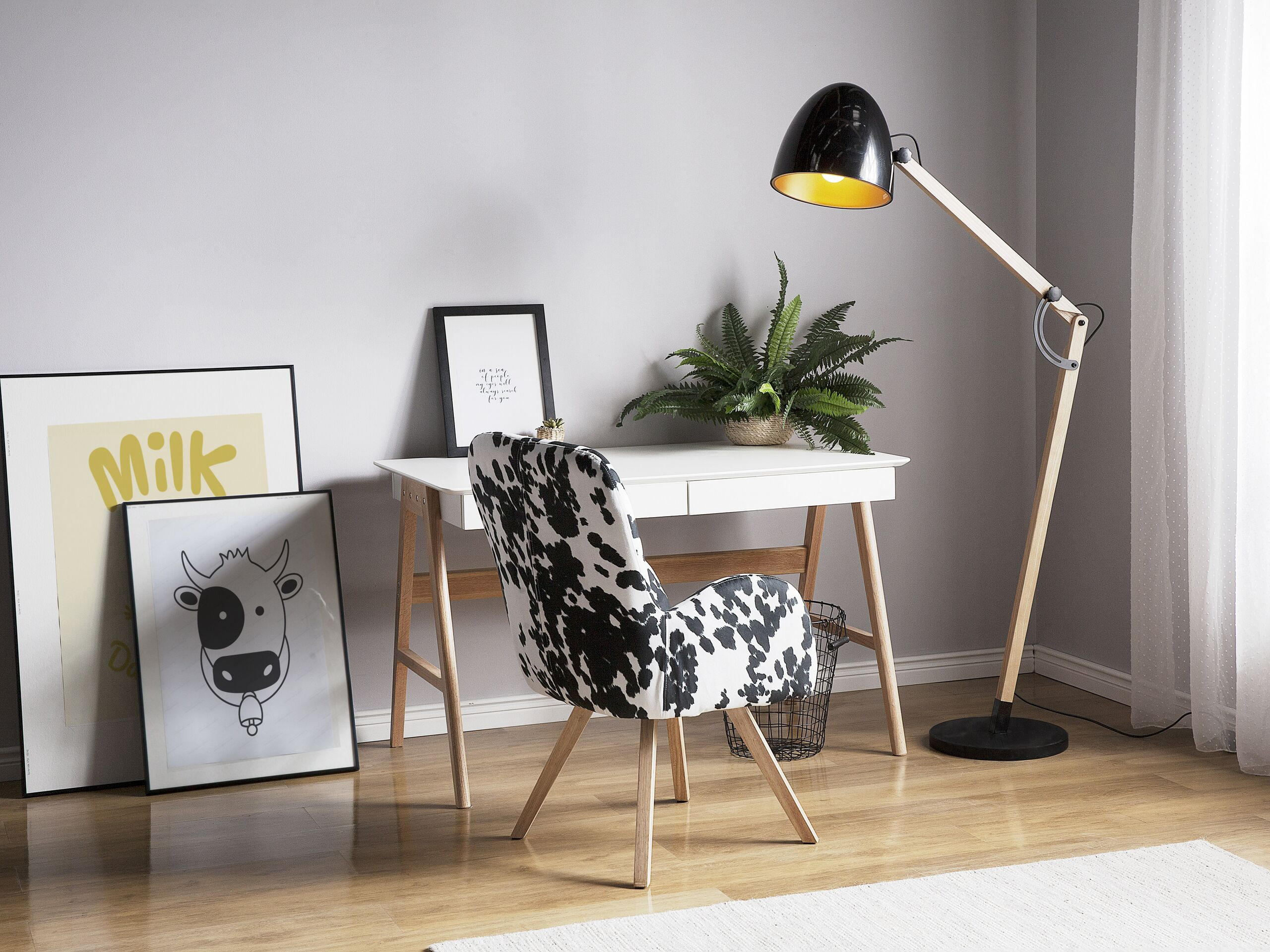 STEHLAMPE Hetton 35/35/175 cm - Schwarz, Holz (35/35/175cm) - Beliani