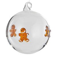 WEIHNACHTSBAUMKUGEL Hang On Lebkuchenmann Patches - Transparent, Glas (8/8/8cm) - Butlers