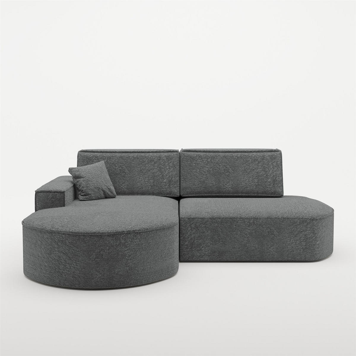 ECKSOFA Venedig Mit Schlaffunktion - Dunkelgrau, Holzwerkstoff/Textil (278/179cm) - Fun Möbel