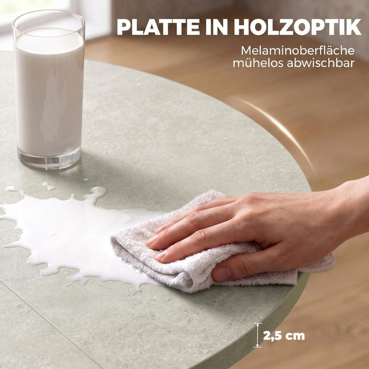 UTDRAGBART matbord i MDF och stål, grått - Svart/Grå, Träbaserade material/Metall (135/100/75cm) - HOMCOM