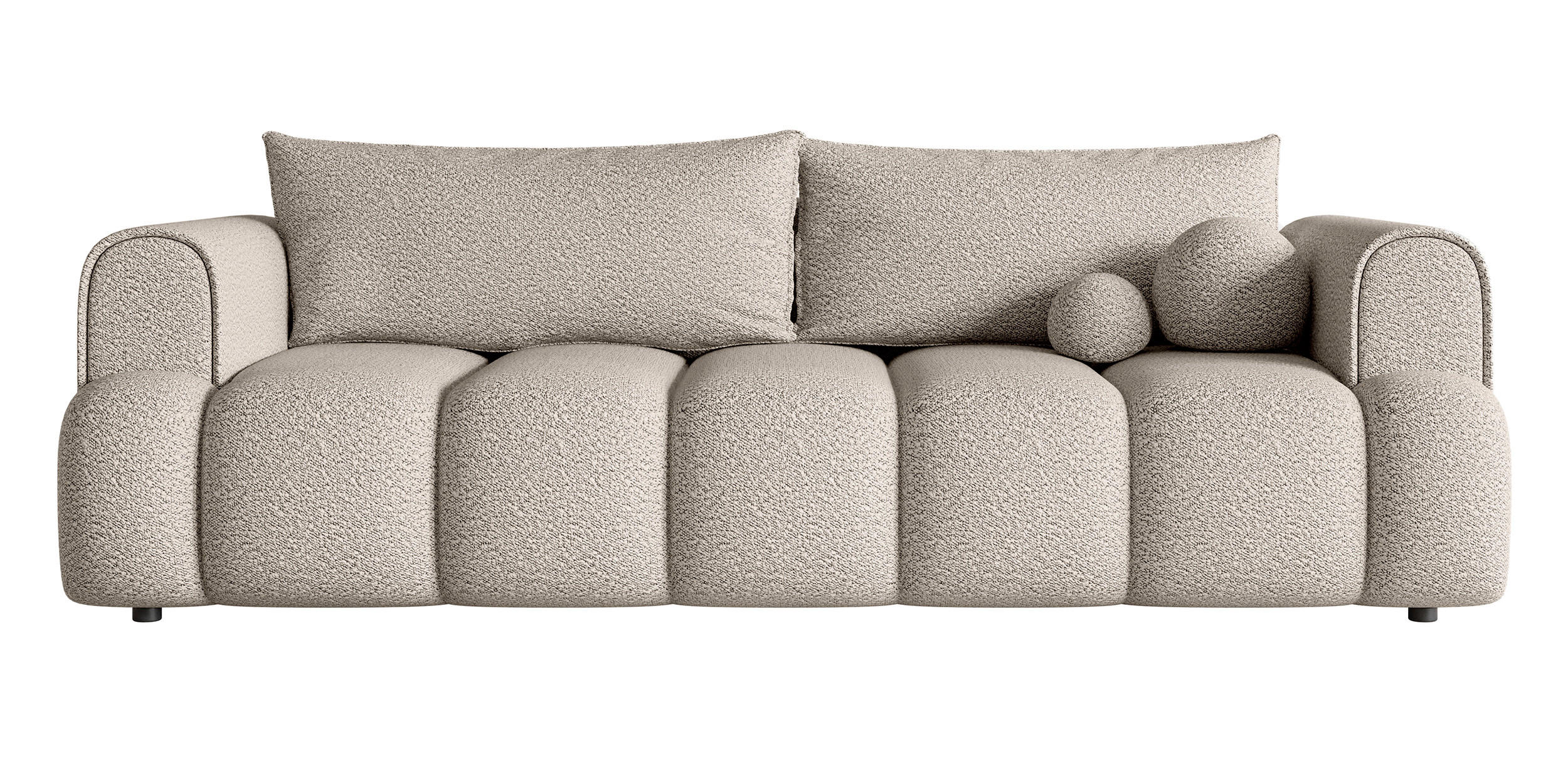 SCHLAFSOFA Dandelino Hellbeige Boucle - Beige/Schwarz, Kunststoff/Textil (250/90/112cm) - Selsey